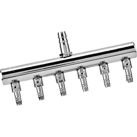 Vanne de régulation de débit d'air pour aquarium en acier inoxydable, raccord 8 mm vers 4 mm (6 voies) (1/5)