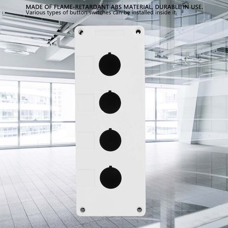 BX4 Boîtier de protection étanche pour bouton-poussoir de commande 4 trous 22 mm ABS ignifuge blanc (1/5)