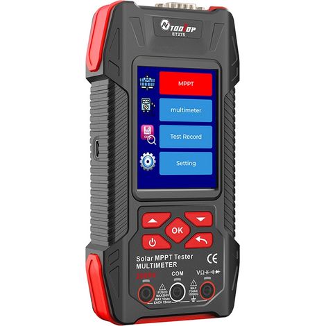 Testeur MPPT solaire ET275 2000W, multimètre, mesure de puissance, tension solaire 90 V, courant 40 A, appareil de test pour batterie au lithium, portable, affichage numérique, fonctions de sécurité (1/5)