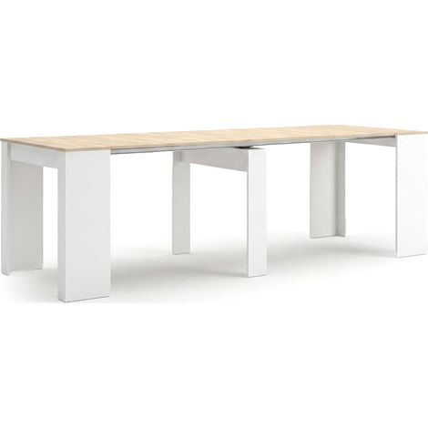 Mesa Extensible Lia de Comedor o Cocina 237cm, Blanco y Sonoma (1/5)