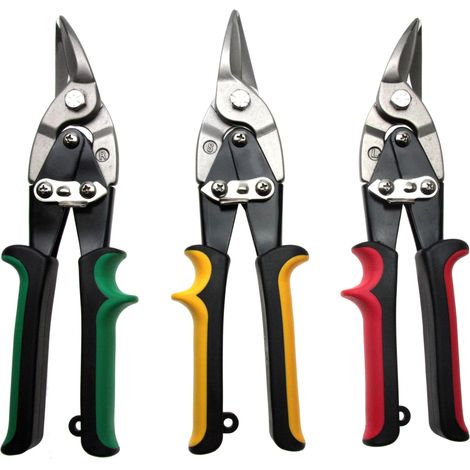 Blechscheren Set 3-teilig links rechts gerade Chrom Vanadium 250 mm (1/5)
