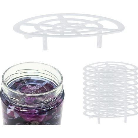 12 grilles en plastique de 70 mm de diamètre pour insérer, conserver et fermenter. Compatible avec les bocaux avec couvercle TO 82, alternative aux poids de lestage (1/4)
