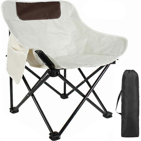 Chaises de camping pliantes portables blanches-- (1/5)