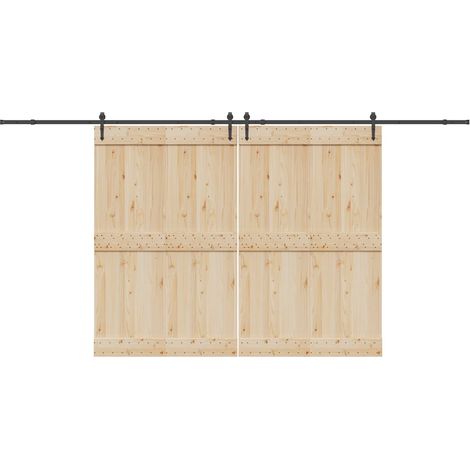 Schiebetürbeschlag-Set 427 cm Stahl Schwarz