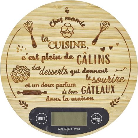 Balance de cuisine électronique en bois (1/4)
