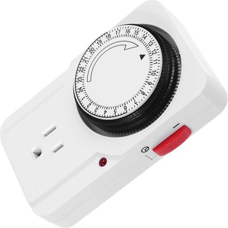 Minuteur blanc à prise américaine avec cycle de 24 heures (1/5)