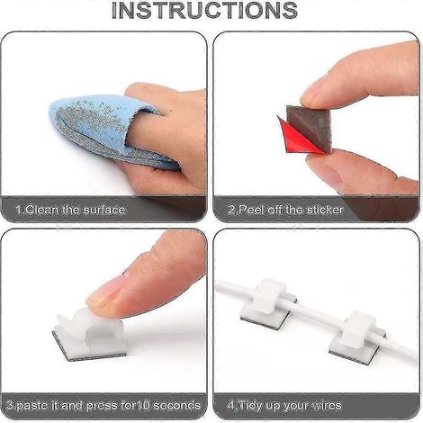 120 attaches-câbles, supports de câbles avec pastilles adhésives puissantes, attaches-câbles auto-adhésives-AquaForge (1/2)