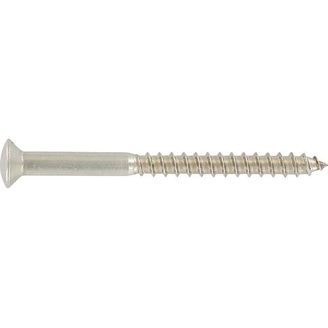 Vis à bois tête fraisée bombée fendue inox A2 - 4 - 25