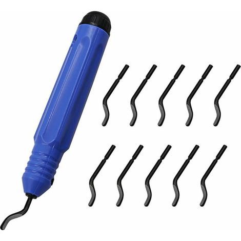 1 jeu Outil D'ébavurage, Avec 10 morceaux De Lames D'Ébavurage En Metal À Lamain, pour Imprimantes 3D,Main Outil D'Ébavurage Pour Plastique,Bois et Acier Inoxydable (1/5)