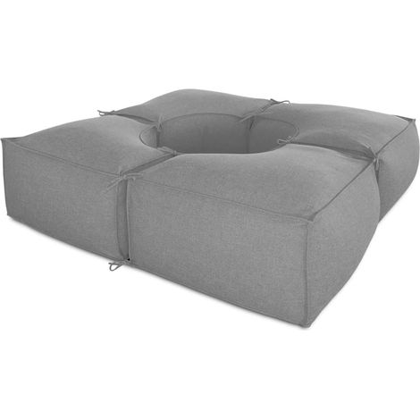 EVERGREENWEB Salotto da giardino Elegante, Tessuto di alta Qualit… Idrorepellente e sfoderabile - Pouf da esterno giardino, Outdoor & Indoor- Puff divano 4 pezzi 200x200 cm, Made in Italy GRIGIO (1/5)