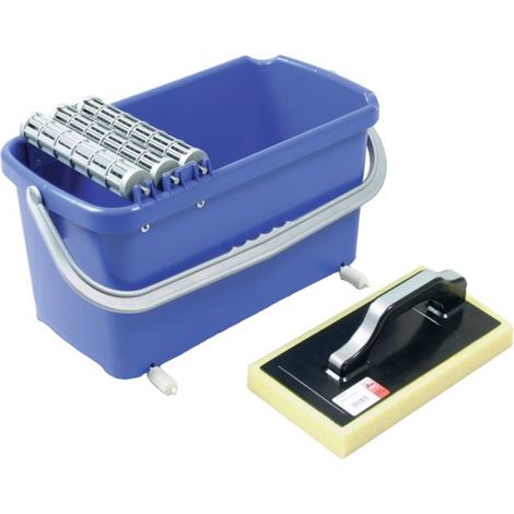 Waschsystem MAXIMO Profi 23 l mit Metallachsen SET 2 mit Waschwalzen, Laufrollen und Hydro-Rasterschwammbrett (1/2)