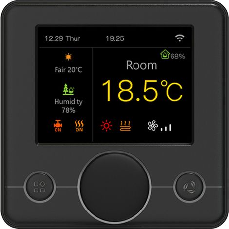 Thermostat intelligent WiFi 3A pour ventilo-convecteur avec écran LCD couleur RGB, régulateur de température intérieure constante, thermostat programmable numérique (1/5)