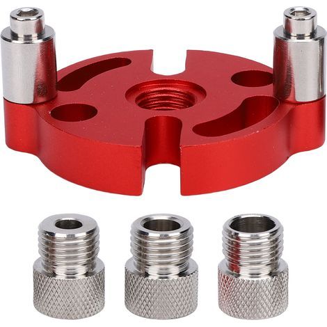 Gabarit de perçage autocentrant pour tourillons, guide de perçage portatif pour trous droits, outil de positionnement pour assemblages de bois - 6 mm, 8 mm, 10 mm (1/5)