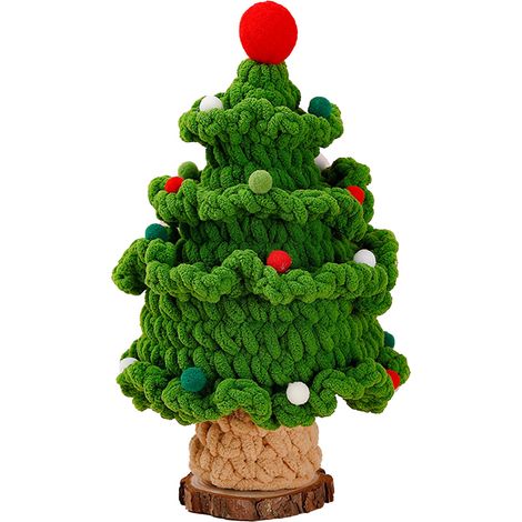 Arbre tricoté fait main, adorable décoration tissée à la main pour les fêtes, décoration polyvalente pour le salon et la chambre, vert (1/4)