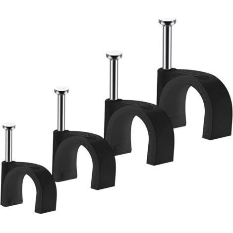 Attaches Câbles Lot de 400 - Fixations Câble électrique - Durables Noir - 4 Tailles (1/4)