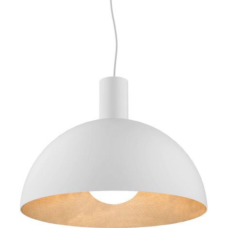 LUMICOM  ZENIT Sospensione, 1xE27, max 42W, metallo, bianco opaco/foglia oro, D.40cm