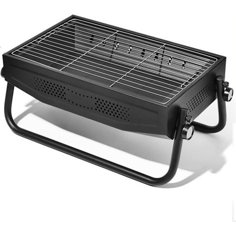 Barbecue à charbon portable, barbecue extérieur, barbecue portable pliable pour jardin, cuisine extérieure, barbecue, camping, pique-nique, noir