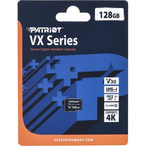 Patriot VX Micro SDXC 128GB 90/80 MB/s V30 U3 UHS-I (1/2)