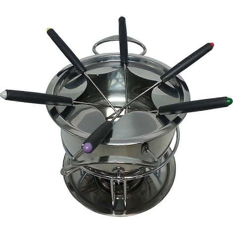 Service à fondue multifonction pour camping et plein air avec 6 baguettes en acier inoxydable et chocolat. (1/5)
