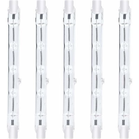 118mm R7s Dimmable ampoule halogène crayon 300W Blanc Chaud 2800K r7s linéaire 3000lm AC220-240V J118 Projecteur Halogène Linéaire pour l’éclairage de paysage,sécurité,lampadaire (5pcs) [Classe énergé (1/5)