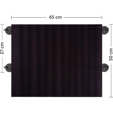 2 Stück Baby-Sonnenschutztuch, Kinder-Autofenster-Sonnenschutz, ausgestattet mit 4 Saugnäpfen, 65 x 50 cm, Schwarz