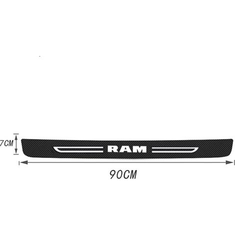(1 pièce pour Ram) Autocollants décoratifs de seuil de porte de voiture,ruban de protection pour logo Dodge Ram 2500 1500 Charger Challenger Journey Jersey Durango (1/3)