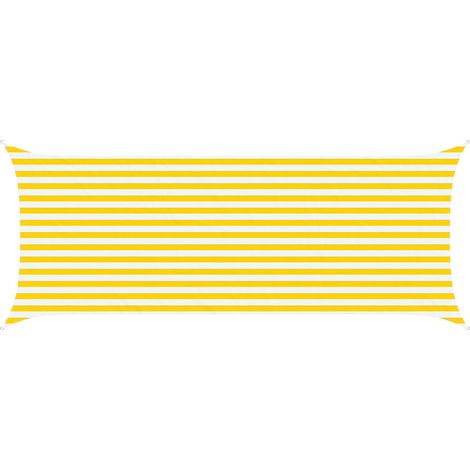 vidaXL  Sun Shade Sail  Yellow and White 5 x 2 m 100% Polyester Oxford