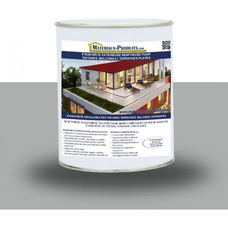 Etanchéité extérieure renforcée pour toitures, balcons et terrasses plates - 10 Kg Gris ciment - MATPRO