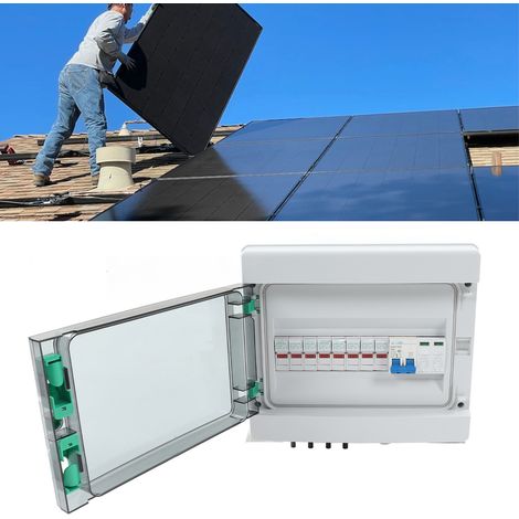 Boîtier de combinaison photovoltaïque solaire à 4 chaînes CC 1000 V, fusible de courant nominal de 15 A, parafoudre, disjoncteur CC de 63 A, étanche IP67, convient aux systèmes de panneaux solaires co (1/5)