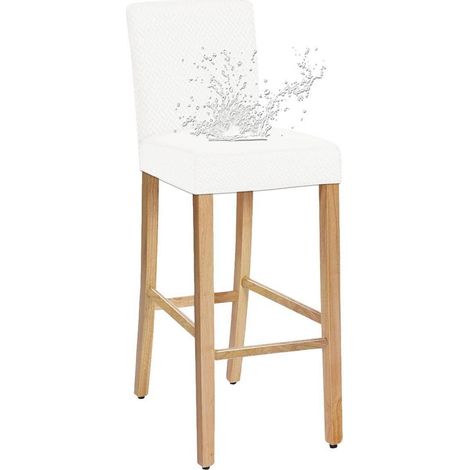 Barhockerbezüge 6er-Set Weiß, dehnbar, abnehmbar, wasserdicht (1/5)