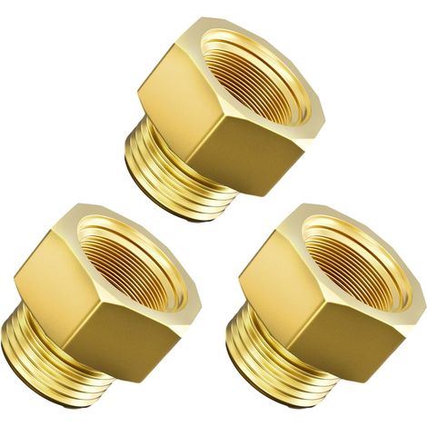 Réducteurs 1/4 à 3/8 Pouce en Laiton, Rallonge de Réduction avec Hexagone, Filetage Extérieur x Intérieur, pour la Conversion Tuyauterie(Lot 4) Agxig 3/4" 1/2" (1/5)