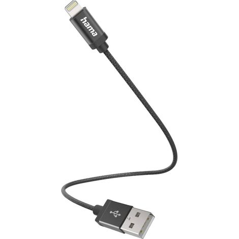 Hama Câble de charge USB USB 2.0 Connecteur Lightning , USB-A mâle 0.20 m noir 00201578 C681502 (1/2)