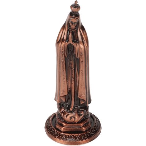 Statue miniature de la Vierge Marie, sculptée à la main, facile à nettoyer, inodore, durable, en alliage de zinc, richement décorée, Sainte Vierge Marie, couleur cuivre, RF TL003 (1/5)