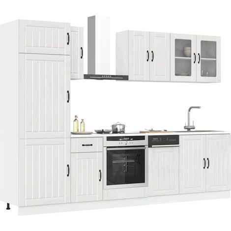 8-tlg. Küchenschrank-Set Lucca Hochglanz-Weiß Holzwerkstoff