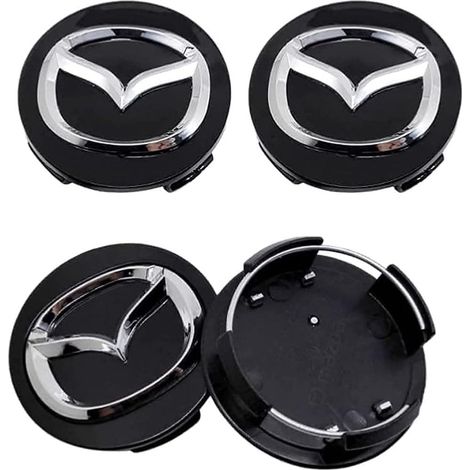 4 Pièces Cache-moyeux pour Mazda 6 60mm, Cache de Roue Centrale Accessoires de Voiture Auto Capuchons de Centre Voiture Badge