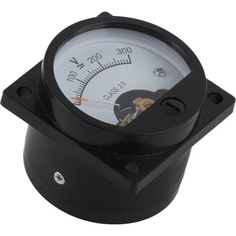Voltmètre analogique rond à cadran ABS, outil précis pour la mesure de la tension alternative SO-45 de 0 à 300 V.