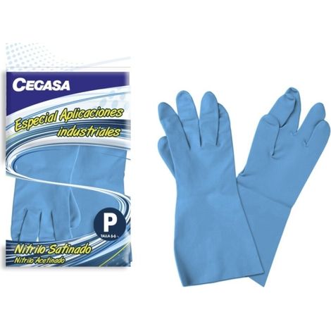Cegasa guanti in nitrile  taglia p 6-6 1/2 -- speciale per applicazioni industriali -- colore blu
