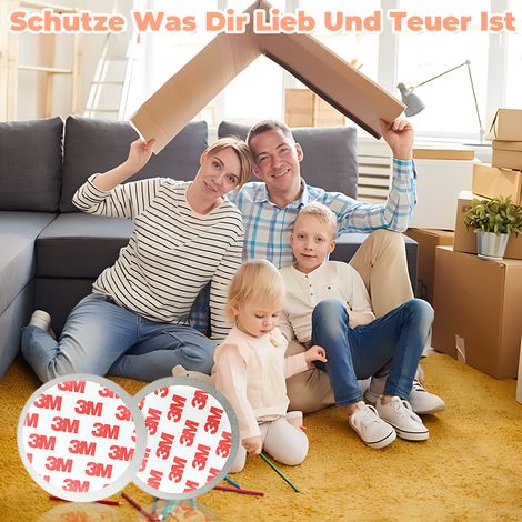 Support Magnetique Auto-Adhesif pour Détecteur de Fumée - 70 mm - Fixation Sans Perçage pour Plafond ou Mur - 2 Pièces (1/5)