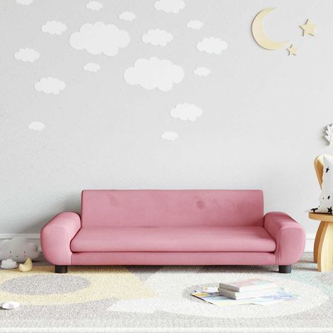 vidaXL Sofá para niños de terciopelo rosa 100x54x33 cm (1/5)