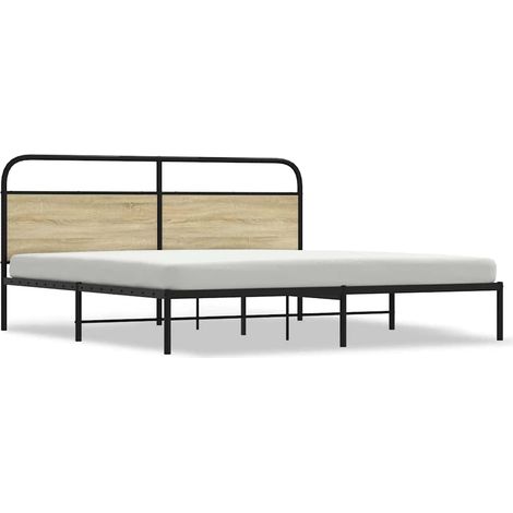 Lit Double - Lit Contemporain - Cadre de lit en métal chêne sonoma 180x200 cm fr28779 (1/5)
