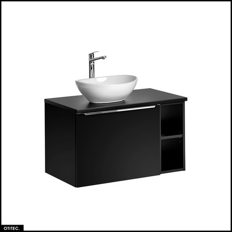 Meubles sous vasque - 80 cm - avec Vasque à poser et Plan - BOLD BLACK (1/5)