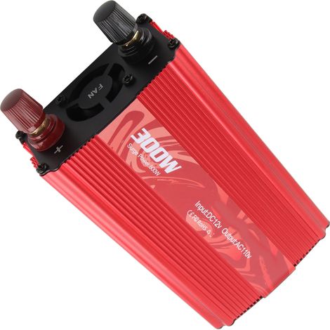 Convertisseur CC/CA en alliage d'aluminium, réparation intelligente, onduleur de puissance à onde sinusoïdale 300 W, 12 V à 110 V (1/5)