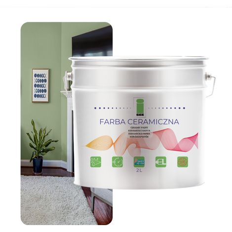 PITTURA MURALE IN CERAMICA LAVABILE VERDE SALVIA 2L ANTIMACCHIA (1/5)