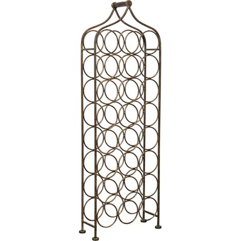 Weinglashalter Schmiedeeiserner Flaschenhalter Weinkeller 107x35 cm Ausstellungsstand Bodenweinregal für 24 Flaschen Weinladen
