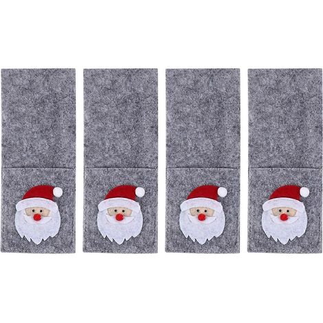 Ensemble de 4 nappes carrées de Noël, idéal pour décorer votre table.-20X8CM (1/3)