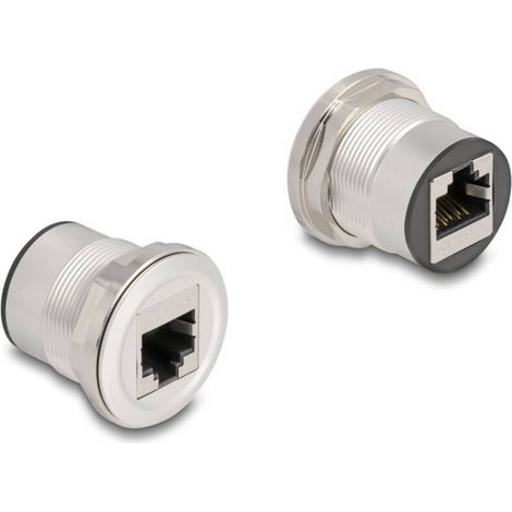 [NEUWERTIG] B-Ware Delock RJ45 Kupplung Cat.6 STP Aluminium 88190 schwarz silber 1 Stück Verbinder (1/2)