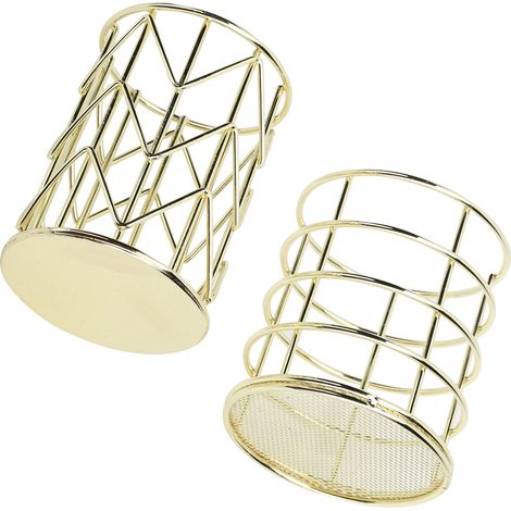 Porte-stylo, articles de papeterie de bureau, porte-stylo créatif en métal ajouré, rangement de bureau multifonctionnel, treillis métallique. (1/5)
