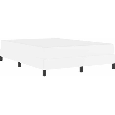 Lit double,Lit adulte,Lit avec matelas Blanc pur 160 x 200 cm Faux cuir (1/5)