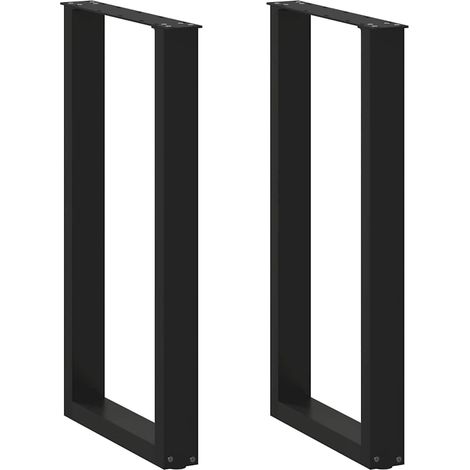 Bartischbeine U-Form 2 Stk. Schwarz 50x(90-91) cm Stahl