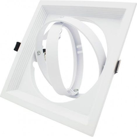 Aro Cuadrado Basculante para Bombilla LED AR111  Blanco   IluminaShop